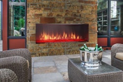 The Lanai, one of a dozen models of outdoor gas fireplaces offered by Heat & Glo, is 51 inches wide. Photo: Heat & Glo