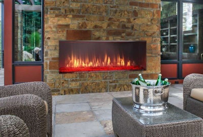 The Lanai, one of a dozen models of outdoor gas fireplaces offered by Heat & Glo, is 51 inches wide. Photo: Heat & Glo