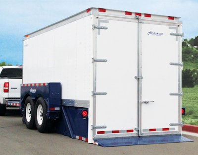 The manufacturer says Airtow Trailer’s dual air suspension system adjusts for the weight you are carrying and also compensates for any difference in weight from side to side. Photo: Rock Line Products