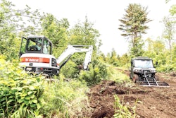 More than 1.5 miles of access trails were created as part of the project, as was a 43,000-square-foot pond. Photo: Bobcat
