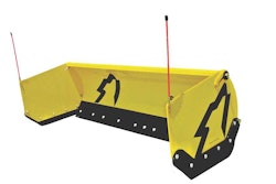 The UltraPusherTE’s cushioned sideplates feature patent-pending die springs that enable the sideplates to flex as much as 10 inches in or out depending on the direction of an obstacle strike. Photo: SnowWolf