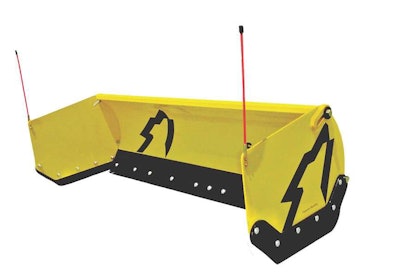 The UltraPusherTE’s cushioned sideplates feature patent-pending die springs that enable the sideplates to flex as much as 10 inches in or out depending on the direction of an obstacle strike. Photo: SnowWolf