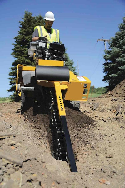 The RTX130, seen here in the tracked version, is typically paired with a 24- to 30-inch trenching boom. Photo: Vermeer