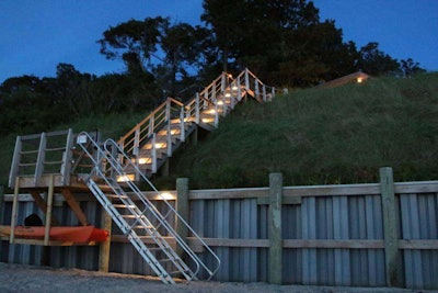 Lighting near coastal waters must be shielded and serve a purpose, such as lighting these stairs. Photo: Lear+Mahoney