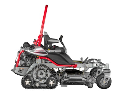Altoz says its new TRX is the outdoor power equipment industry’s first zero-turn mower with tracks. Photo: Altoz