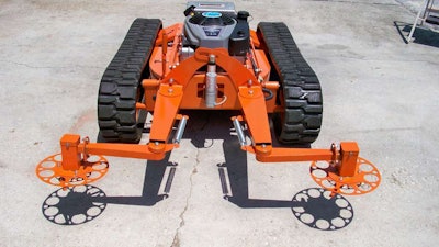 The weed trimmers each cut a 10-inch swath and their height can be adjusted by remote control. Photo: Evatech Inc.