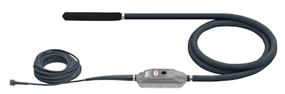 The new high-frequency concrete vibrator works with a regular wall socket. Photo: Allen Engineering Corp.