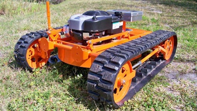 Much larger than the company’s earliest robots, the Hybrid Goat 22T can be outfitted as a mower as well. Photo: Evatech Inc.