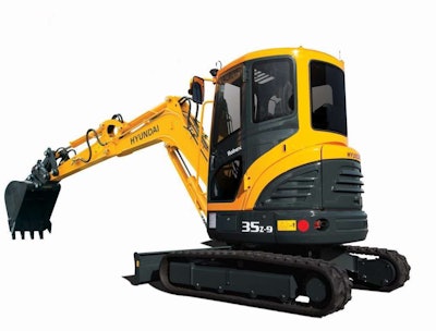 Pictured here is Hyundai’s R35Z-9 compact excavator. The company expects the new partnership to double its compact excavator sales. Photo: Hyundai Heavy Industries