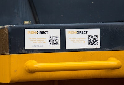 Scan the machine’s QR code by using the DirectAssist app on your smartphone, and you’ll have access to its component serial numbers, key specs and a video that shows you the machine’s service points.