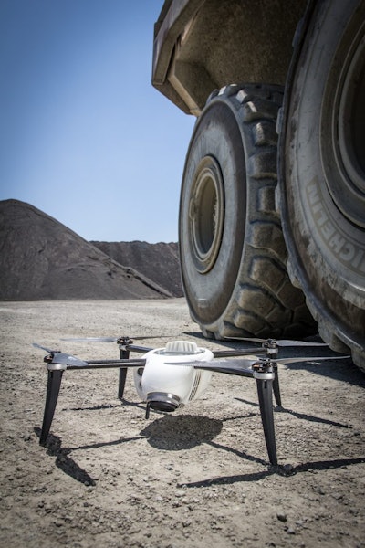 The Kespry Drone 2.0 is used with the Kespry App and Kespry Cloud reporting systems to collect and analyze aerial images.