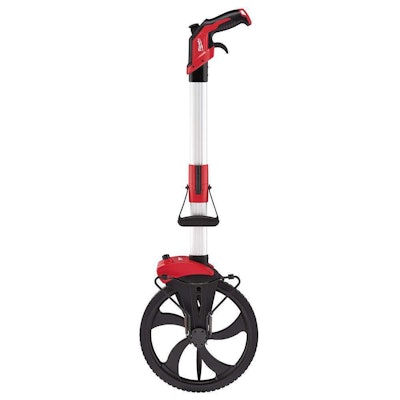 The manufacturer touts the new wheels’ accuracy as well as the durability of their reinforced aluminum frames and joints. The 12-inch model is shown here. Photo: Milwaukee Tool