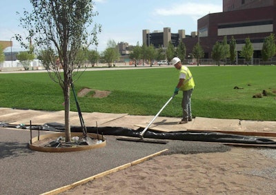 Blackstone Contractors, LLC installed the Porous Pave permeable pavement. Photo: Porous Pave