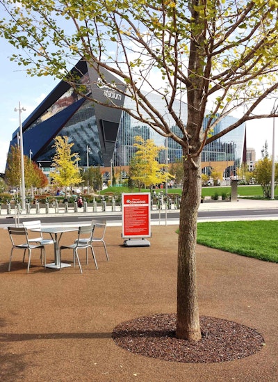 Porous Pave XLS was used to create the tree surrounds at the Downtown Commons. Photo: Porous Pave