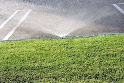 Artificial grass has been watered since the 1970s for both saniatation and higher surface temperature control. Photo: Daniel R. Blume/Flickr