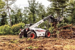Bobcat’s new telehandler can operate both standard and hydraulic-powered attachments. Photo: Bobcat