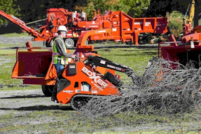 In addition to seeing the larger equipment in action, participants were invited to try out Morbark’s Boxer line of compact utility loaders. Photo: Morbark