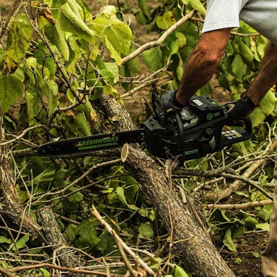 All of Greenworks’ battery-powered products feature a trigger to start. Photo: Greenworks