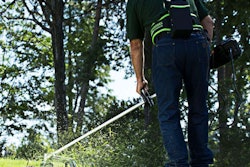 The 82-volt brushless string trimmer saves in operating costs by eliminating the need for oil, fuel, spark plugs, or air filters. Photo: Greenworks