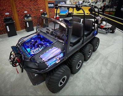The folks at KOHLER Engines know how to attract landscapers to their booth at GIE+EXPO. The company’s custom UTV, called the KOHLER Command Center, certainly did the trick last week. Photo: KOHLER Engines