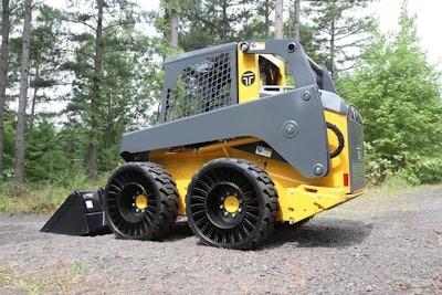 The addition of a new X TWEEL for smaller skid steers means Michelin now offers the airless tires for nearly all skid steers, the company says. Photo: Michelin