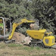 The mini excavator can be transported on a car trailer, the manufacturer says, and won’t damage sensitive soils. Photo: Wacker Neuson