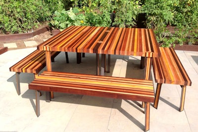 The table was built by UVA alumnus Roger Sherry out of various American woods. Photo: Roger Sherry