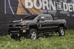 The 2017 Silverado 2500HD Carhartt concept vehicle is a truck built to tackle the toughest jobs while integrating the rugged aesthetics of hard-working lifestyles, reflected in the resiliency and versatility of the iconic work jackets.