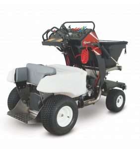 Exmark says nozzles on the machine can be changed easily and without tools. Photo: Exmark