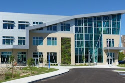 The Culinary/Allied Health Building at Kalamazoo Valley Community College now features a three-story green wall. Photo: LiveWall