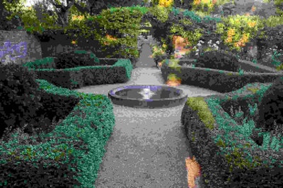 Beyond the lawn are the garden spaces, which feature pathways that guide visitors through their journey. Photo: Mariani Landscape