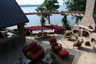 This landscaping project transformed a bland bank into a beautiful outdoor living space. Photo: Marc Burford