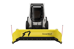 SnowWolf’s new QuattroPlow combines four functions into one attachment with no extra harnesses or controllers. Photo: SnowWolf