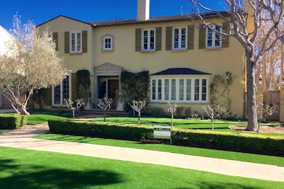 Today, says Turfscape President Joe Vrankin, high-quality synthetic turf designed specifically for landscape applications is virtually indistinguishable from natural grass when properly installed. Photo: Turfscape