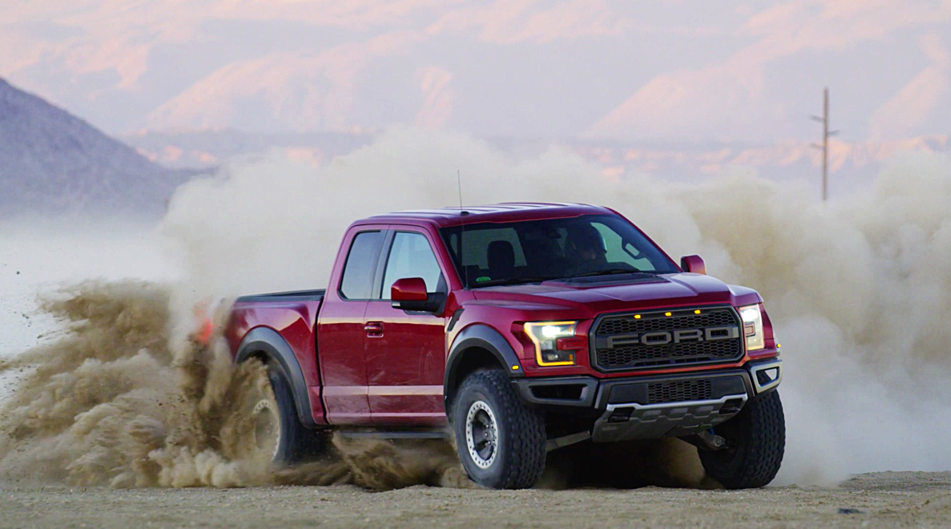 2017 Ford Raptor Driving Through the Sand