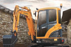 New products slated for introduction at CONEXPO/CON-AGG 2017 include the Hyundai R30Z-9AK compact excavator. Photo: Hyundai