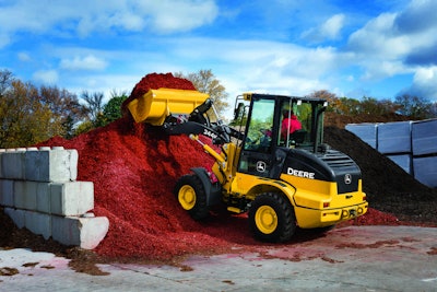 The John Deere 244K-II has a 70-horsepower engine to provide force needed. Photo: John Deere