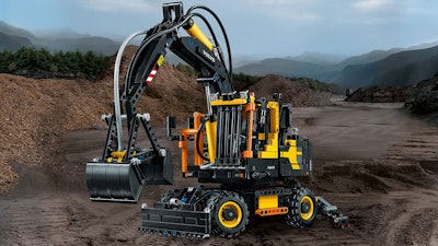 The latest collaboration between Lego and Volvo Construction Equipment is the Volvo EW160E.