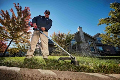 Milwaukee Tool says its M18 “FUEL” String Trimmer reaches full throttle in under a second and provides up to an hour of run-time per charge. Photo: Milwaukee Tool