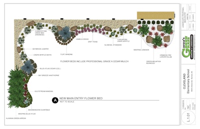 Dennis Garza prepared detailed landscape design plans for his son’s elementary school at no charge. Photo: Garza’s Green Grass