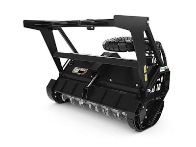 The HM215C, a Caterpillar mulching attachment.