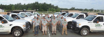 Right now, Driven Landscapes’s crews are still cleaning clients’ gutters and removing leaves. Photo: Driven Landscapes