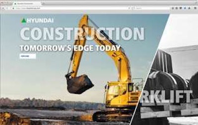 Visitors to Hyundai Construction Equipment Americas’ redesigned website may choose at the home page to enter either the construction equipment or forklift section of the site.