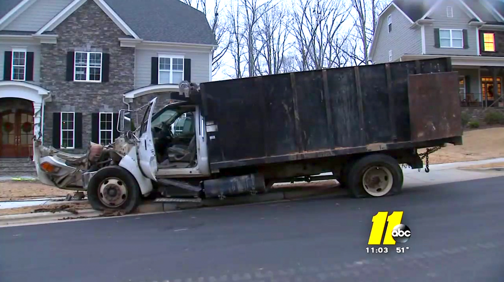 News Station Screenshot of Dump Truck Crash