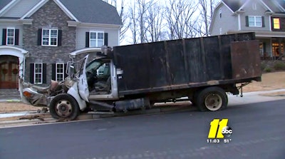 News Station Screenshot of Dump Truck Crash