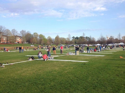 Students worked on assembling an irrigation system during NCLC last year. Photo: Jill Odom