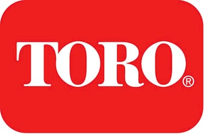 Toro logo, red back ground, white lettering
