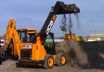 The JCB TS3-8W Teleskid skid steer. Photo: Still from YouTube video posted by YES JCB