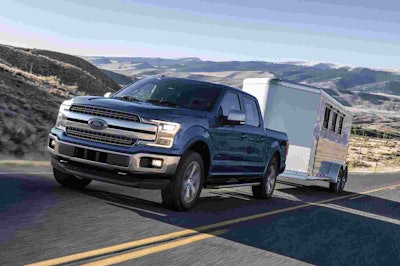 The New 2018 Ford F150 Pulling a Small Trailer