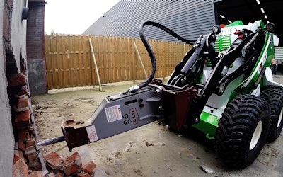 Tobroco’s new fully electric mini skid steer will be available during the latter half of this year, the company says. Photo: Tobroco-Giant USA